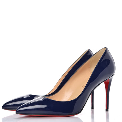 Christian Louboutin Patent Pigalle Follies 85 Pumps 39 China Blue 3 of 10