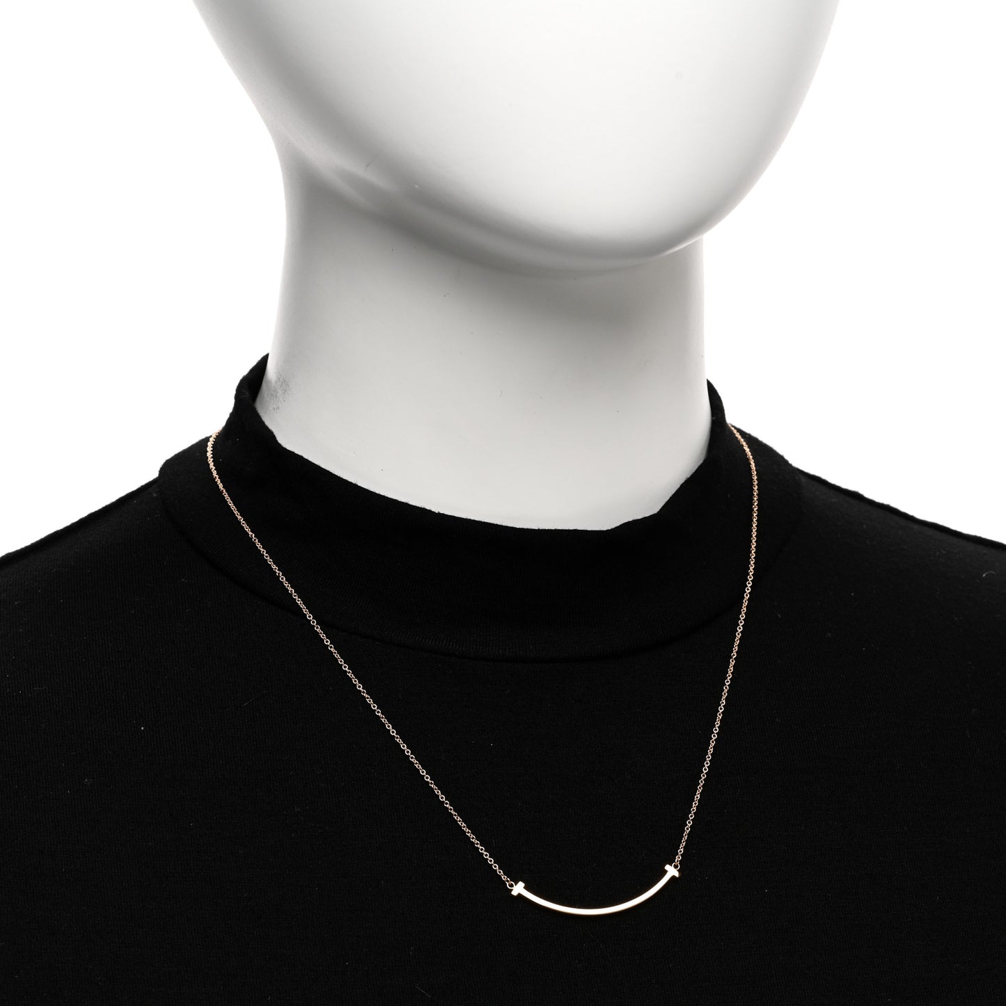 18K Rose Gold Small T Smile Pendant Necklace