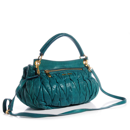 Miu Miu Nappa Matelasse Flap Bag Teal 3 of 10