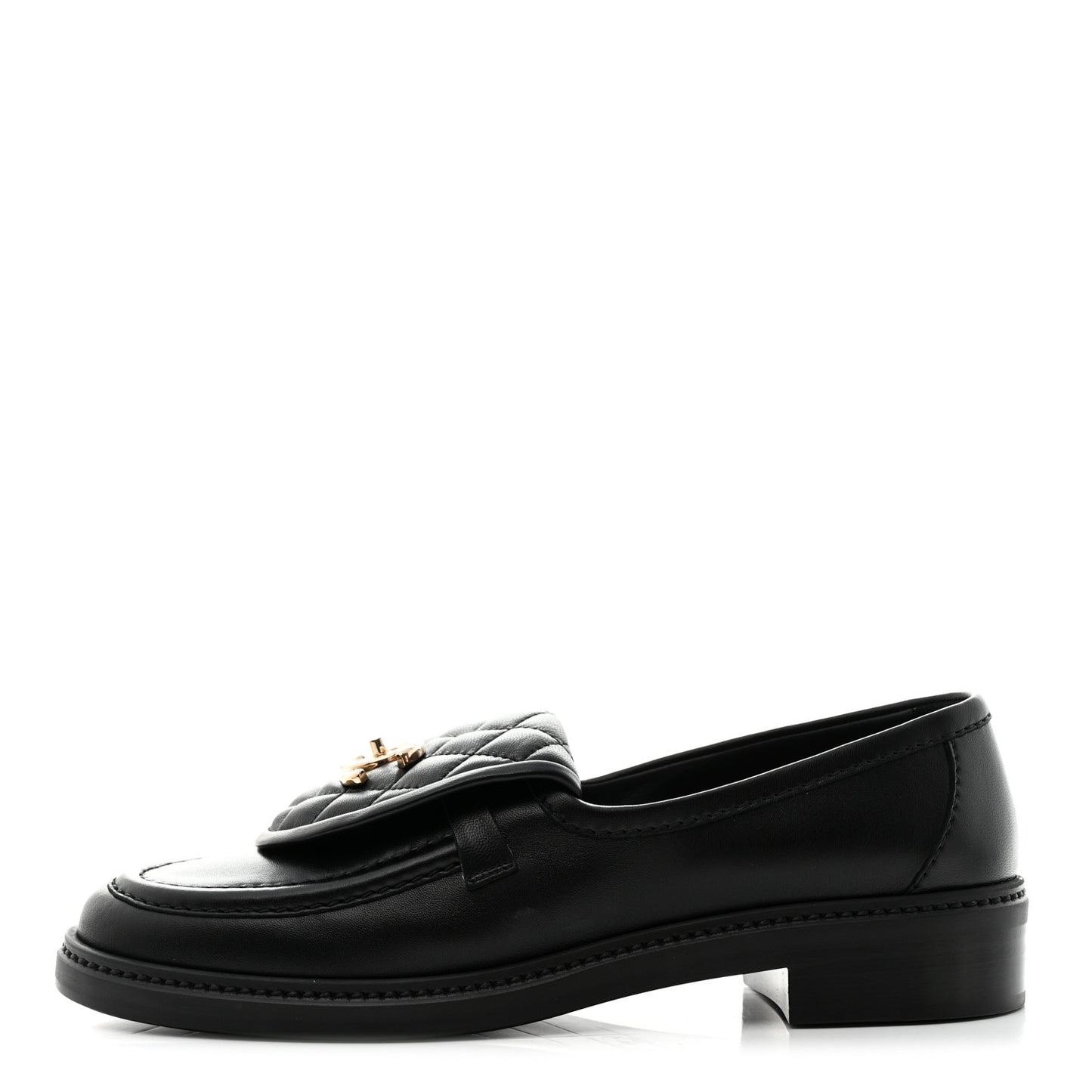 Lambskin Quilted CC Turnlock Loafers 39 Black