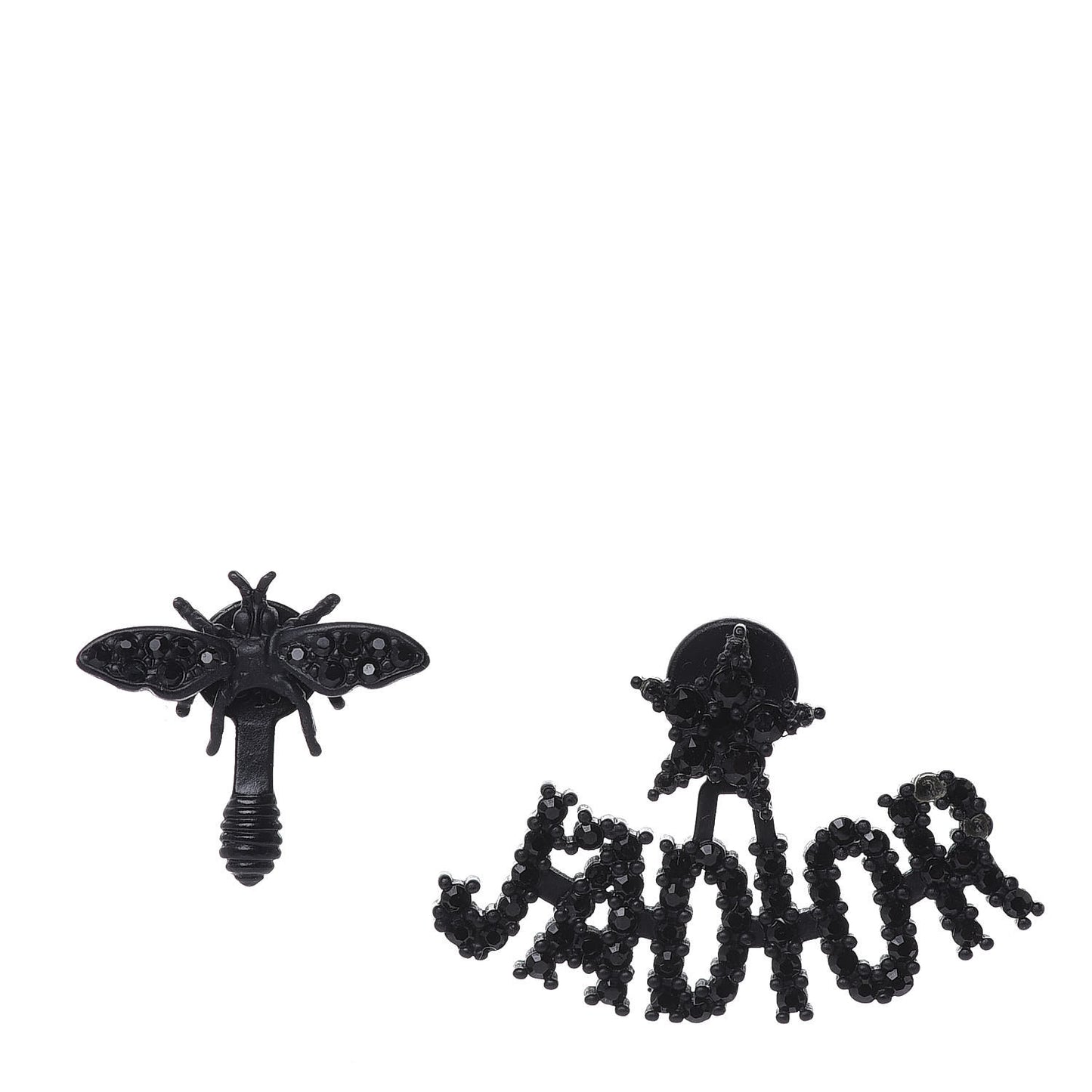 Palladium Crystal J'adior Earrings Black