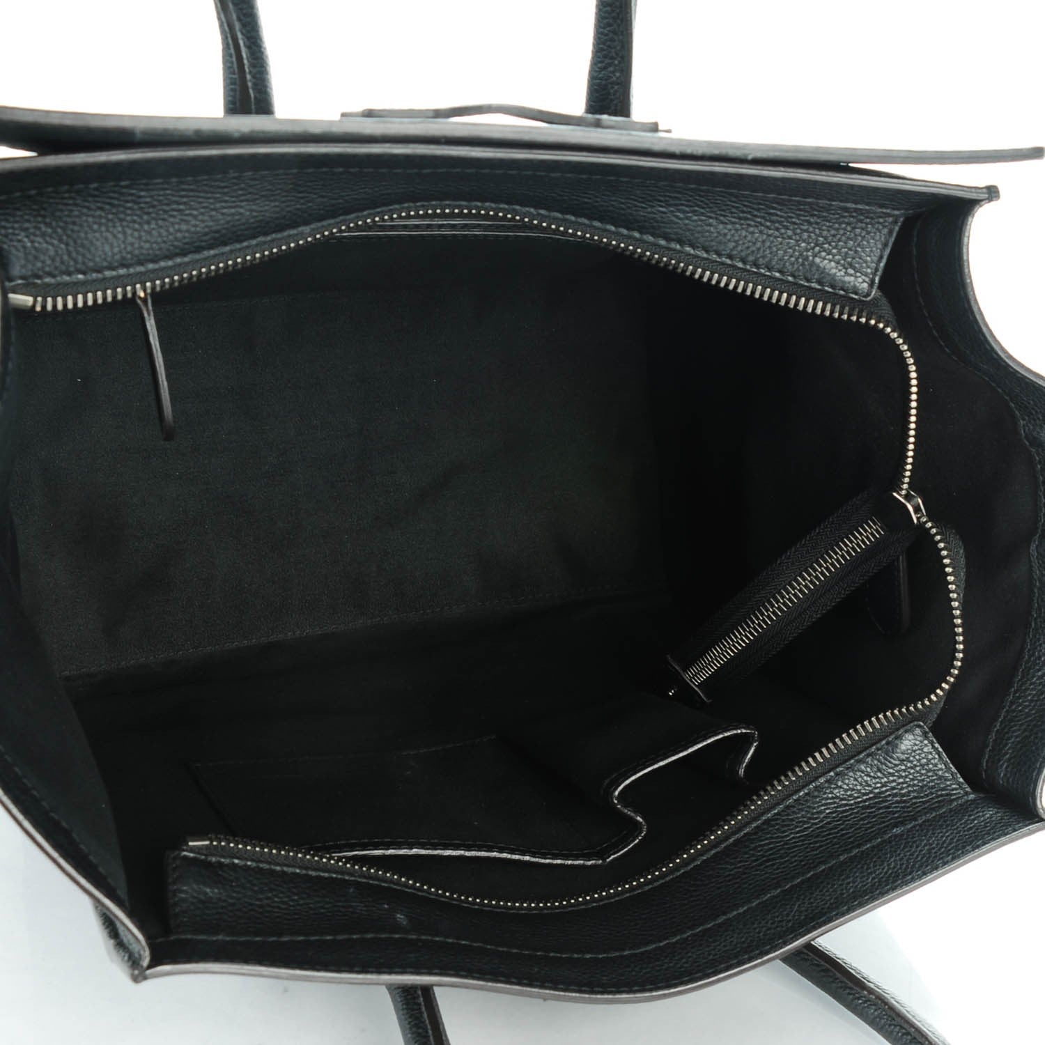 Celine Drummed Calfskin Mini Luggage Black 5 of 8