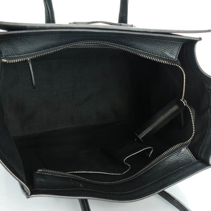 Celine Drummed Calfskin Mini Luggage Black 5 of 8