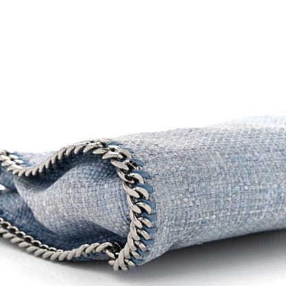Stella McCartney Raffia Mini Falabella Fold Over Tote Light Blue 9 of 12