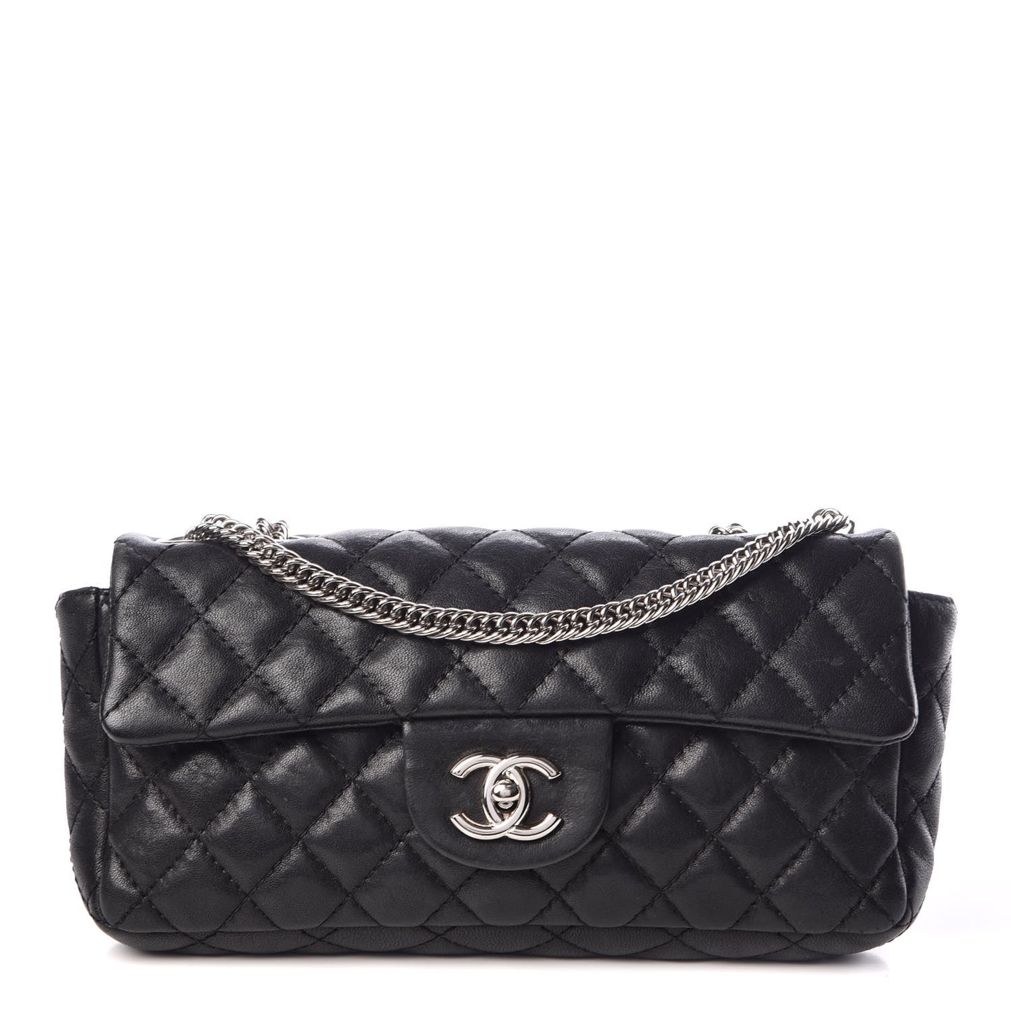 Lambskin Quilted East West Flap Bijoux Chain Black
