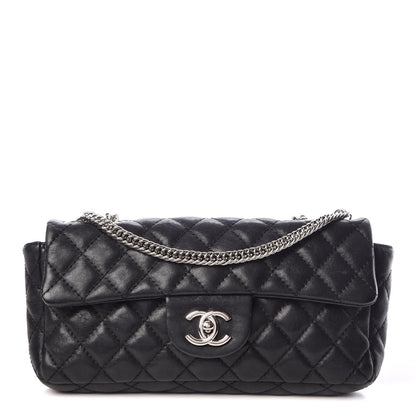 Chanel Lambskin Quilted East West Flap Bijoux Chain Black 1 of 10