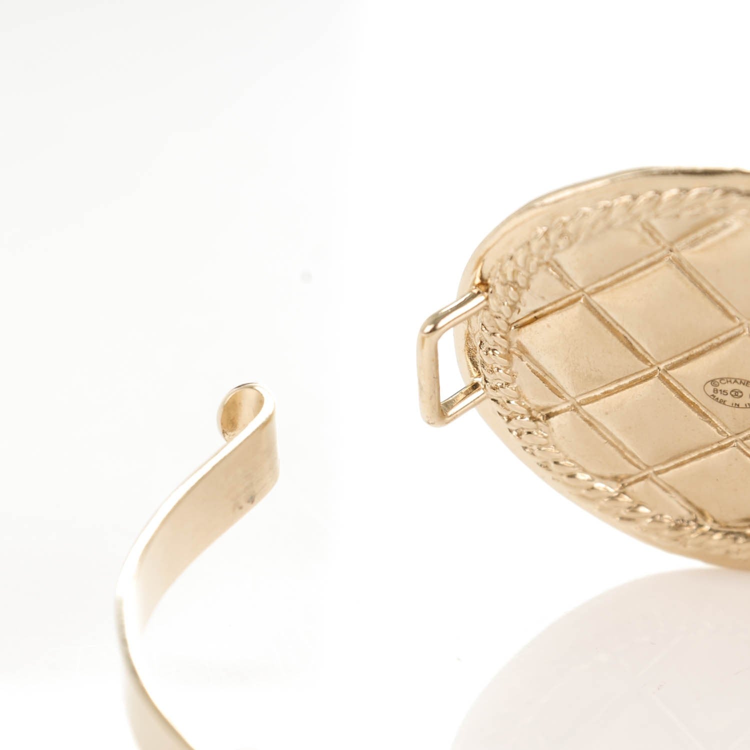 Chanel Metal Quilted CC Coin Bracelet Gold 5 of 5