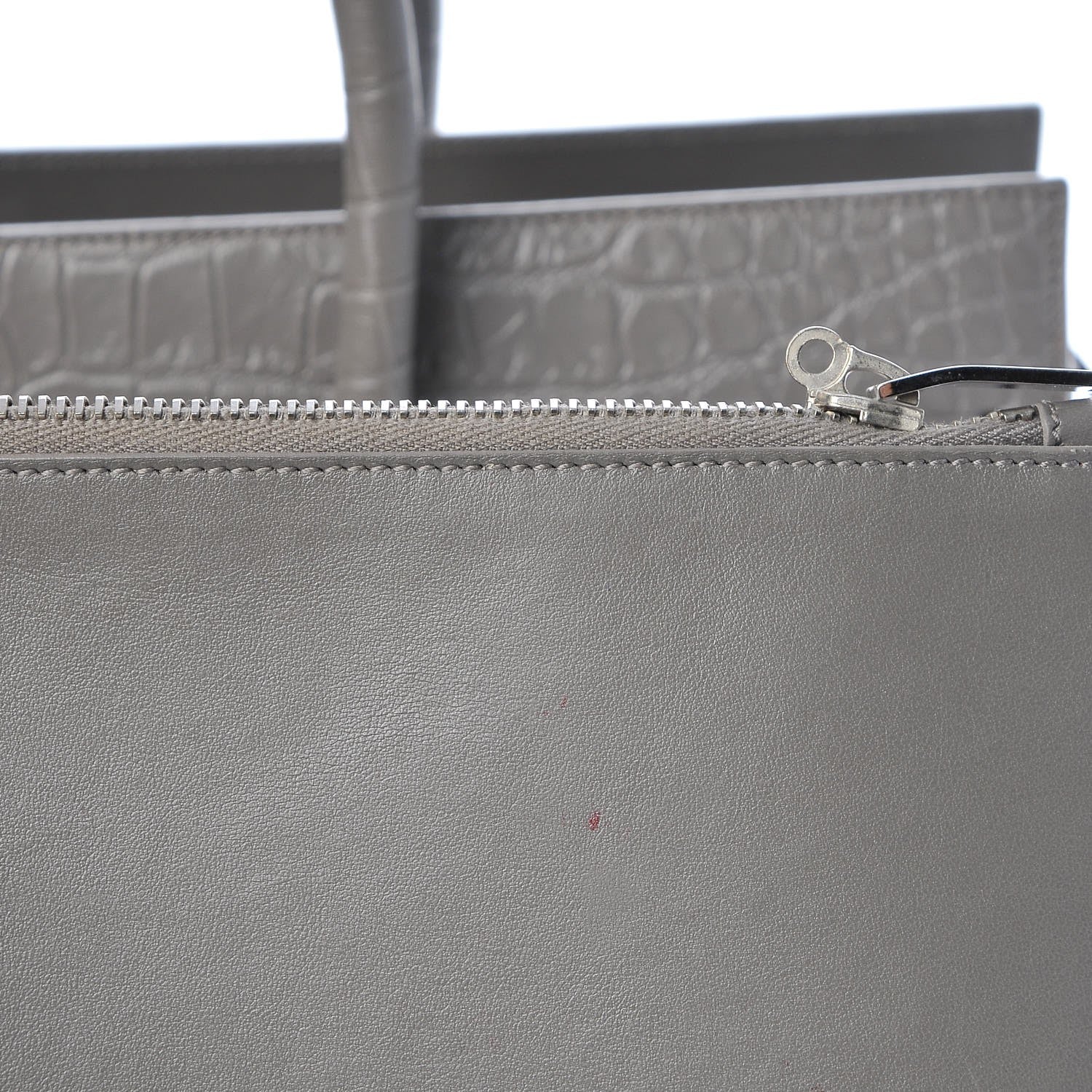 Saint Laurent Calfskin Crocodile Embossed Small Sac De Jour Fog 11 of 12