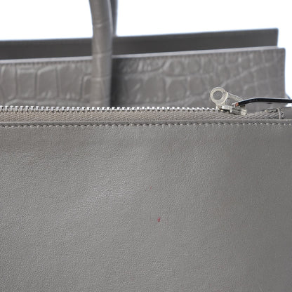 Saint Laurent Calfskin Crocodile Embossed Small Sac De Jour Fog 11 of 12
