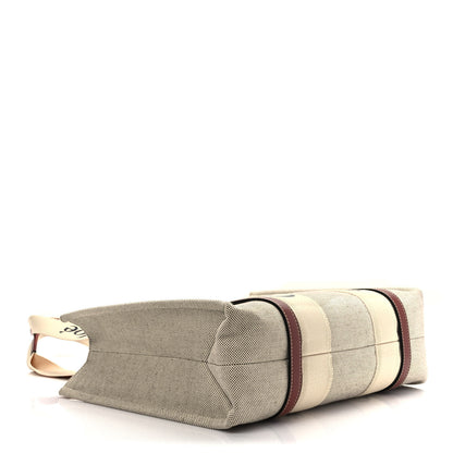 Chloe Cotton Calfskin Medium Woody Ribbon Tote White Brown 4 of 9