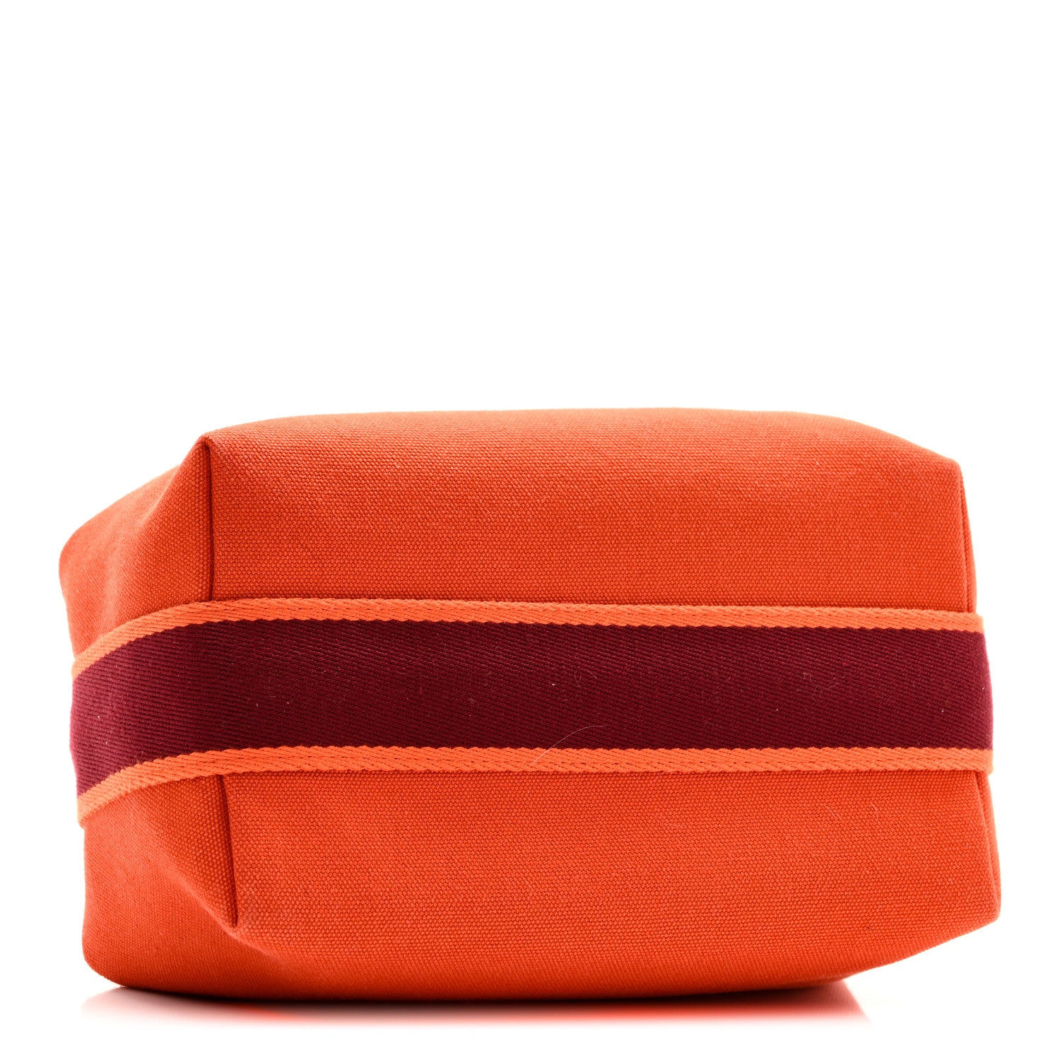 Hermes Canvas Small Bride-A-Brac Pouch Orange Burgundy 5 of 10