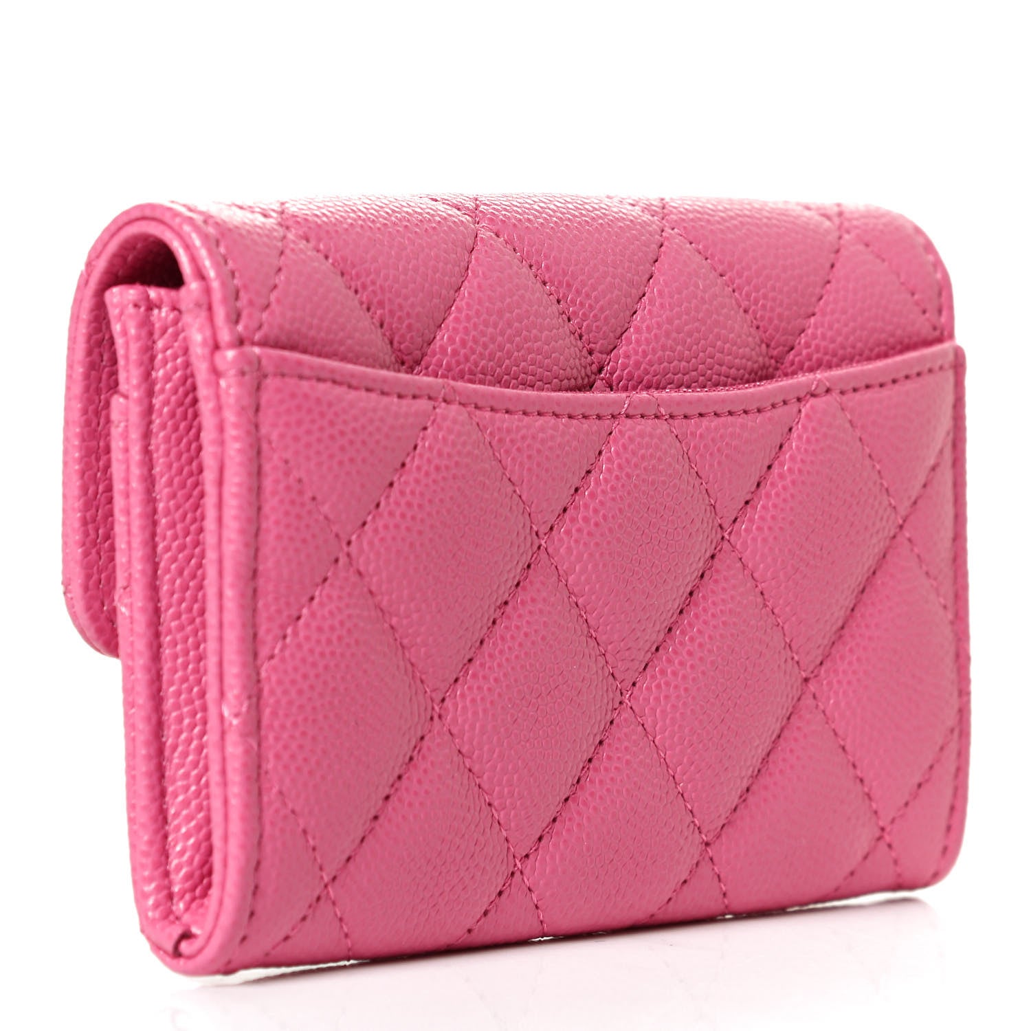 Chanel Caviar Quilted Flap Card Holder Wallet Pink 3 of 12