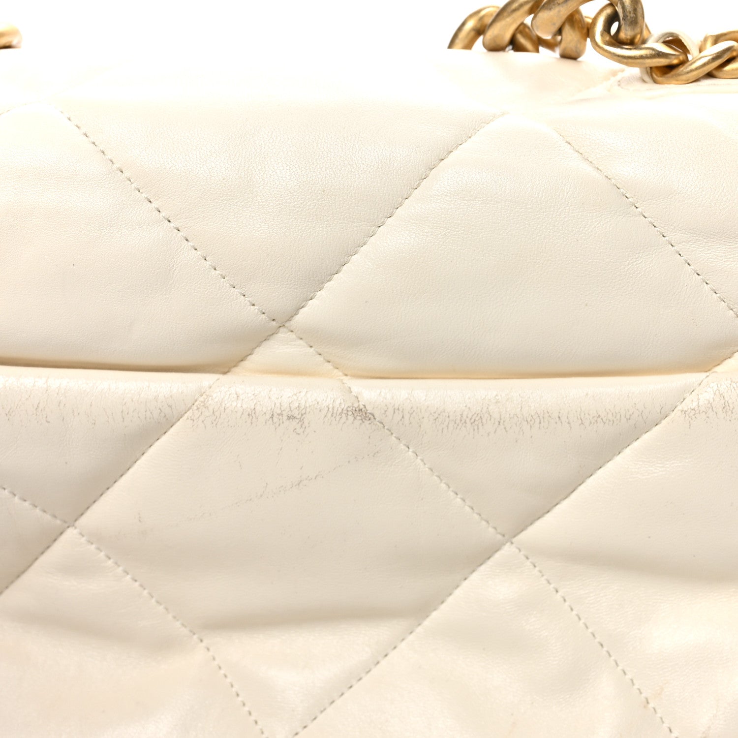 Chanel Lambskin Quilted Large Chanel 19 Flap Light Beige 10 of 10
