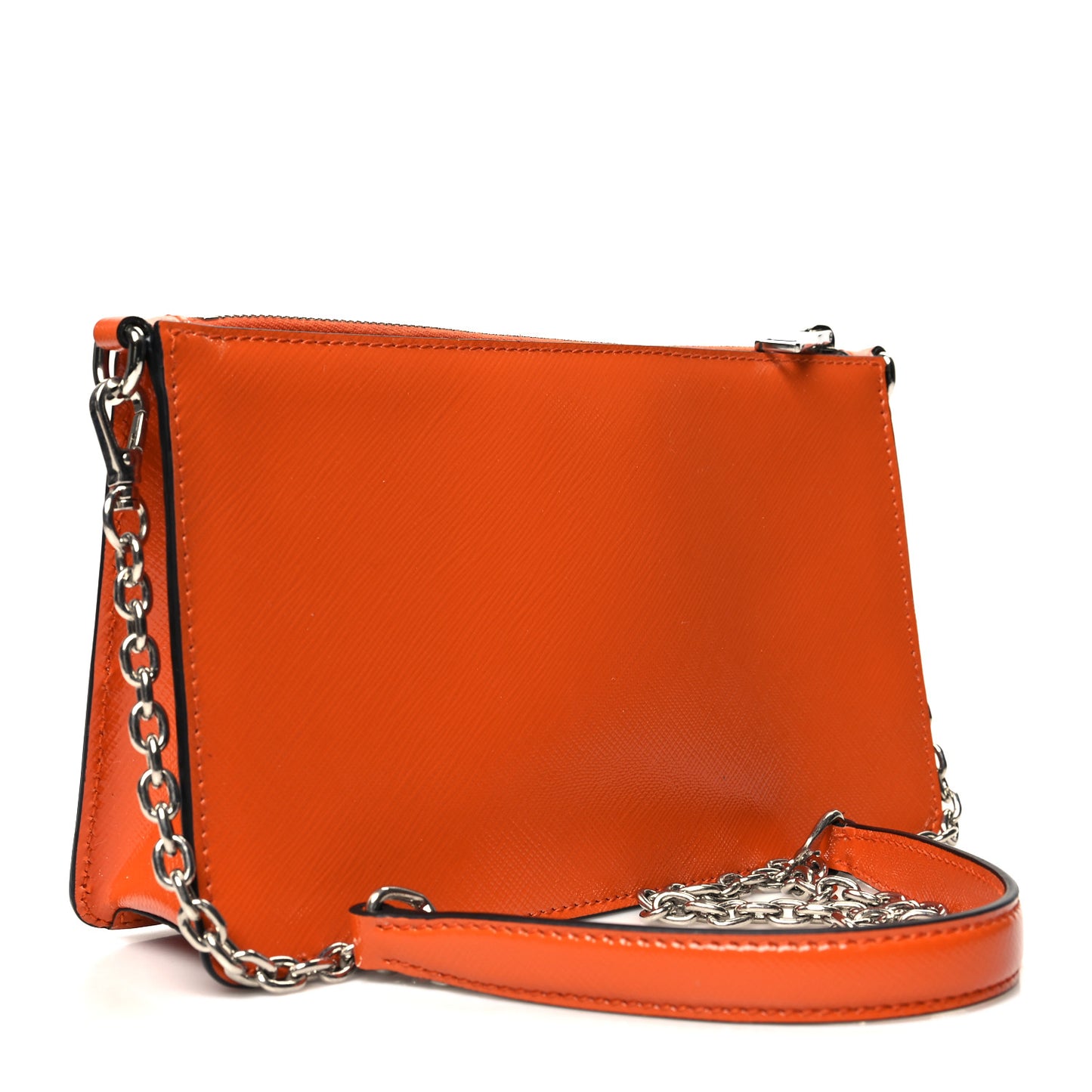 Saffiano Vernice Chain Crossbody Bag Papaya