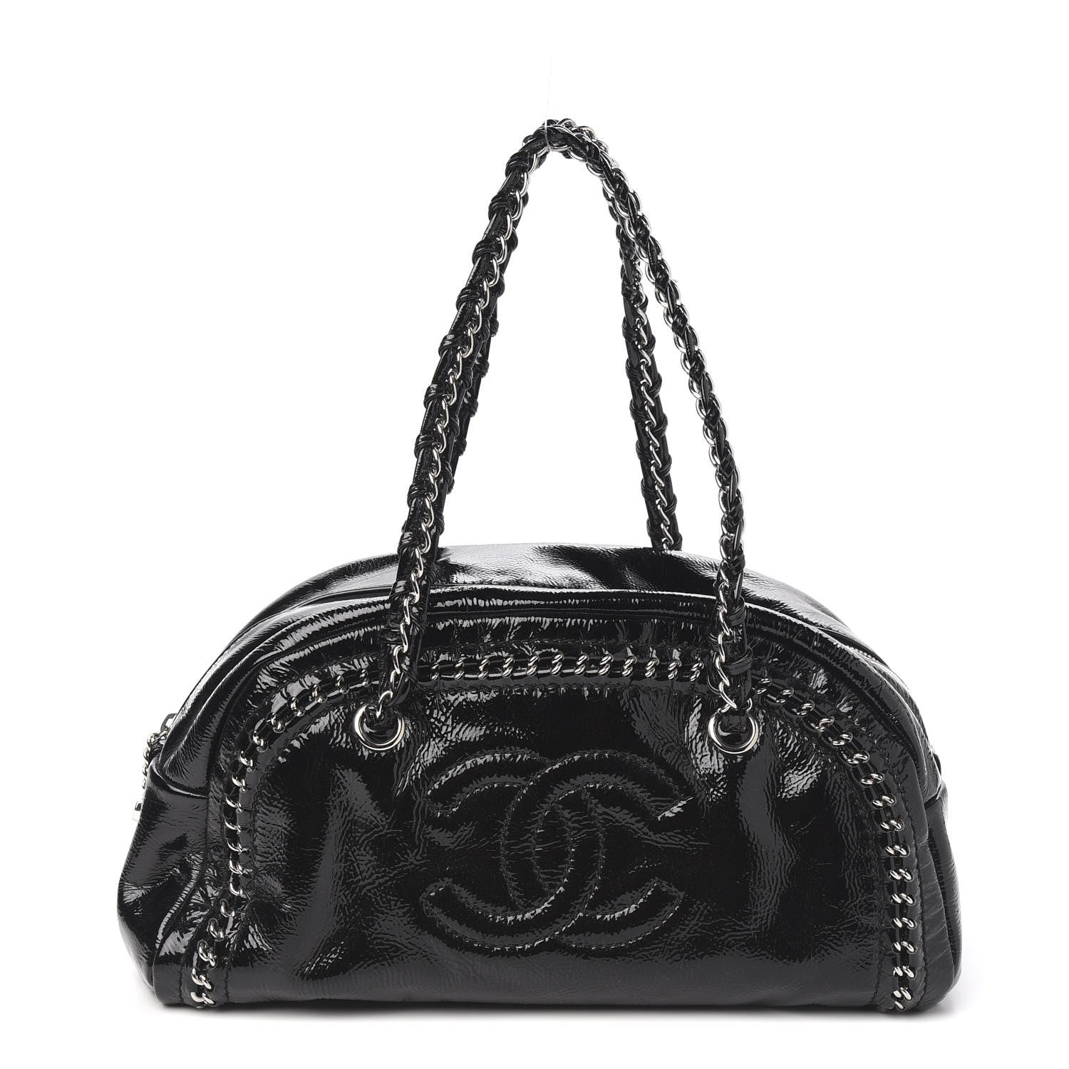 Chanel Patent Medium Luxe Ligne Bowler Black 1 of 7