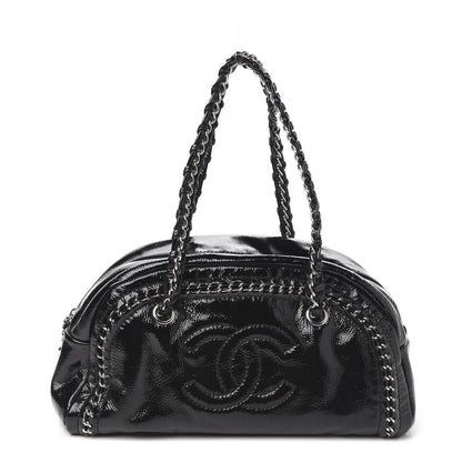 Chanel Patent Medium Luxe Ligne Bowler Black 1 of 7