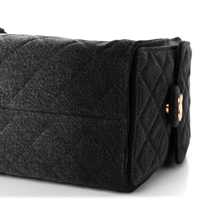 Chanel Washed Denim Quilted Small Chanel 25 Handbag Black 10 of 10
