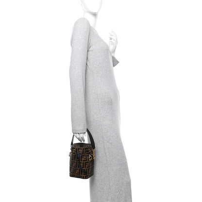 Fendi Vitello Liberty F is Fendi Bi-Color FF 1974 Embossed Mini Mon Tresor Bucket Bag Maya Black 2 of 10