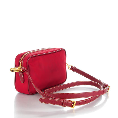 Prada Tessuto Nylon Saffiano Crossbody Bag Cherry 3 of 10