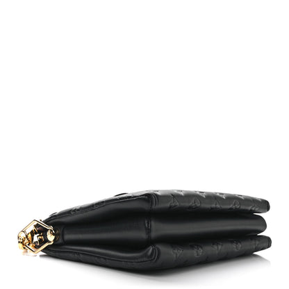 Louis Vuitton Lambskin Embossed Monogram Coussin PM Black 4 of 9