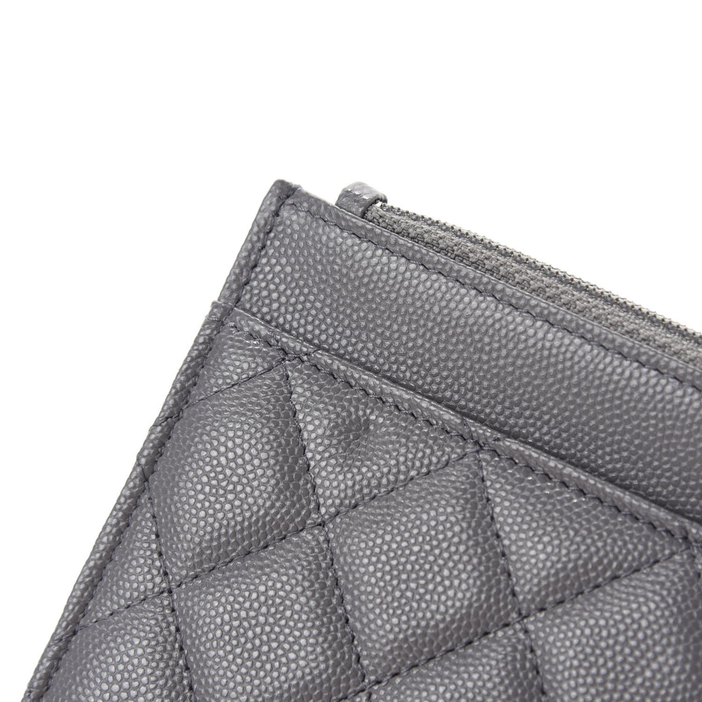 Caviar Quilted French New Wave Chain CC Wallet On Chain WOC Grey