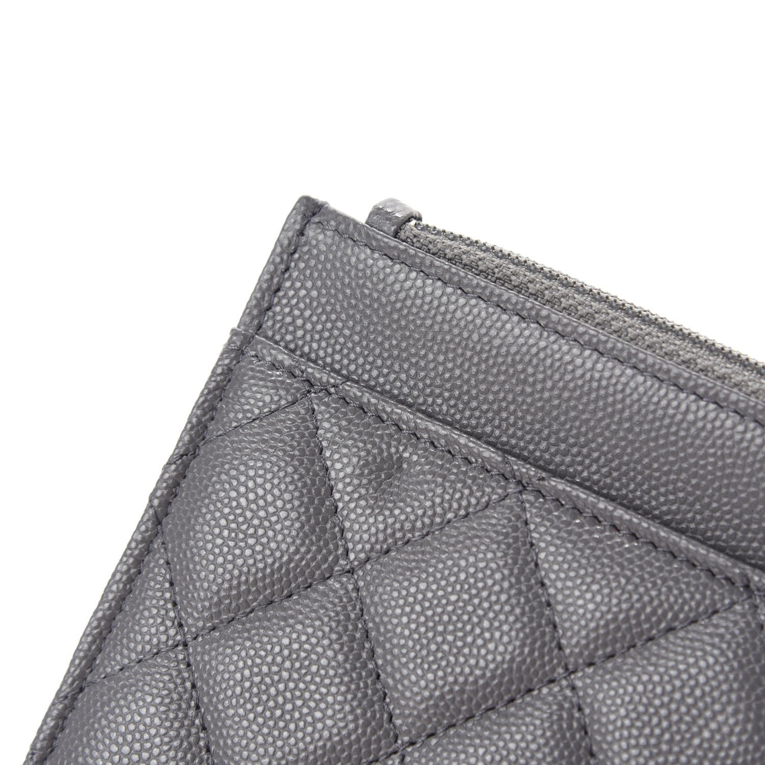 Chanel Caviar Quilted French New Wave Chain CC Wallet On Chain WOC Grey 8 of 13