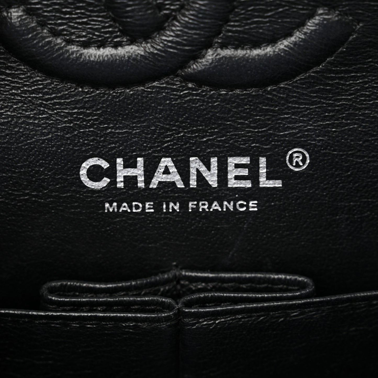 Lambskin Chevron Quilted Small Double Flap Black