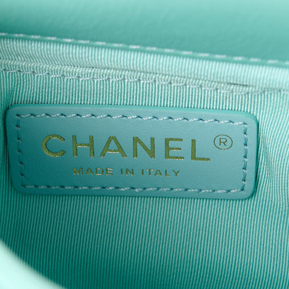 Chanel Calfskin Quilted Top Handle Flap Light Blue 8 of 12