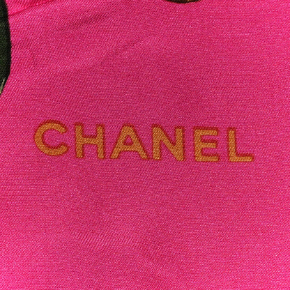 Chanel Silk Floral CC Square Scarf Pink Multicolor 2 of 5