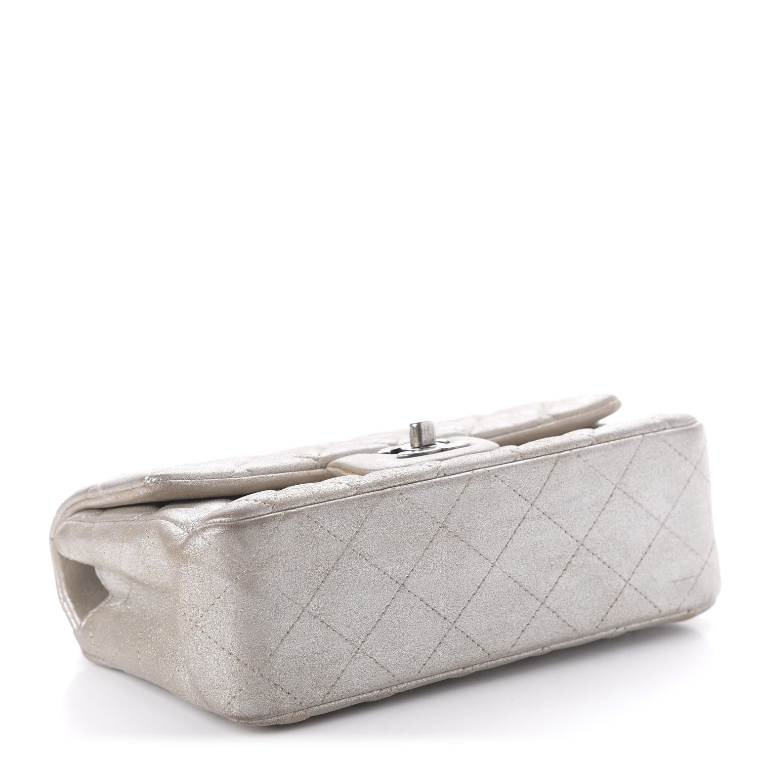 Chanel Metallic Lambskin Quilted Mini Rectangular Flap Silver 4 of 11