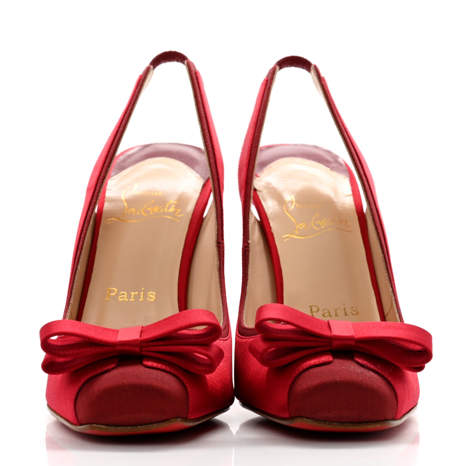 Christian Louboutin Crepe Satin Nooka 100 Pumps 39 Red 2 of 9