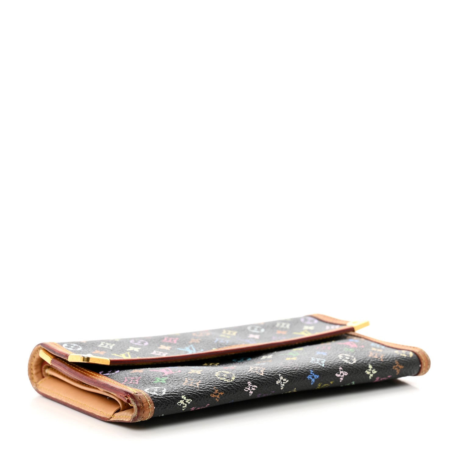 Louis Vuitton Monogram Multicolor Porte Tresor International Wallet Black 4 of 12