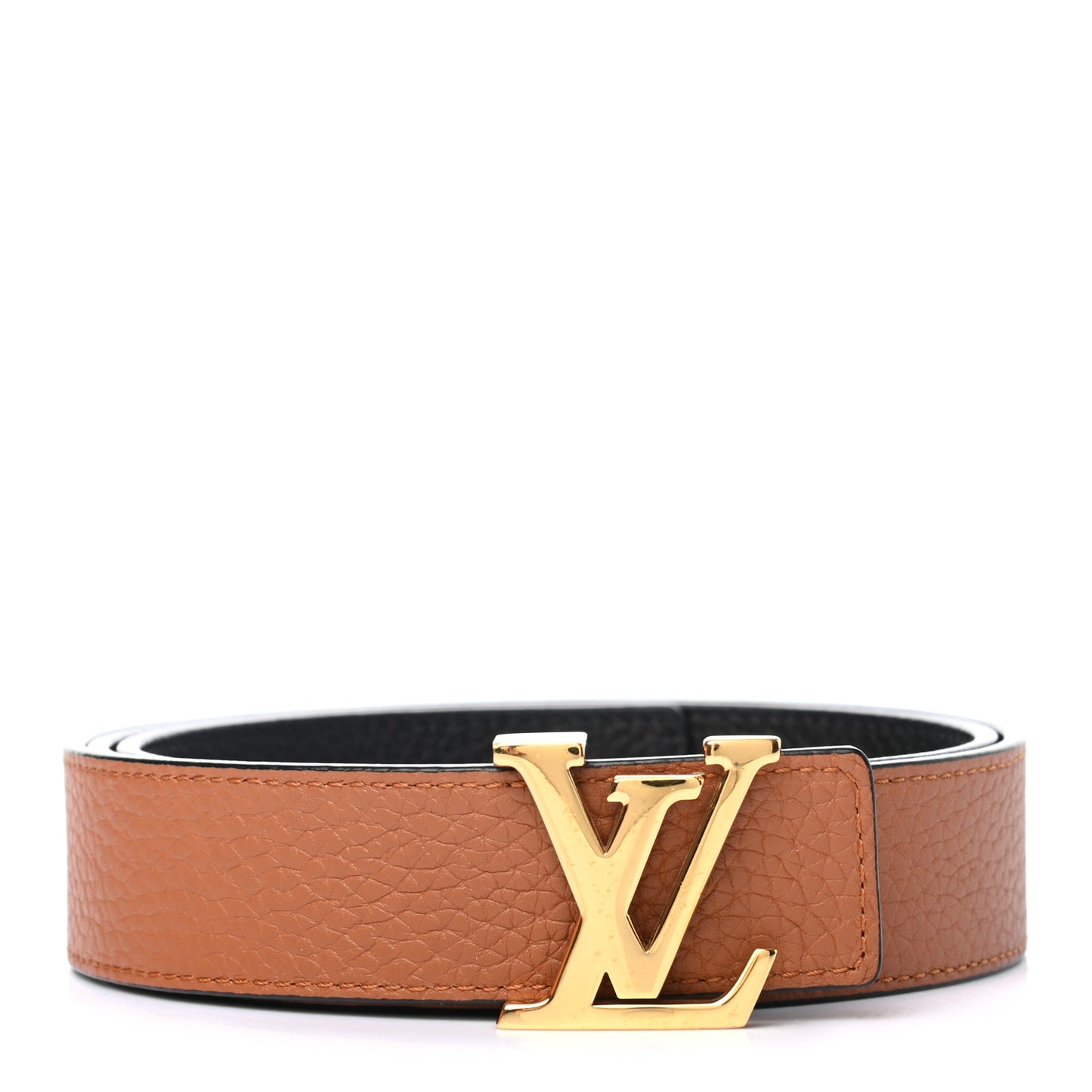 Taurillon Calfskin 30mm LV Initiales Reversible Belt 85 34 Black