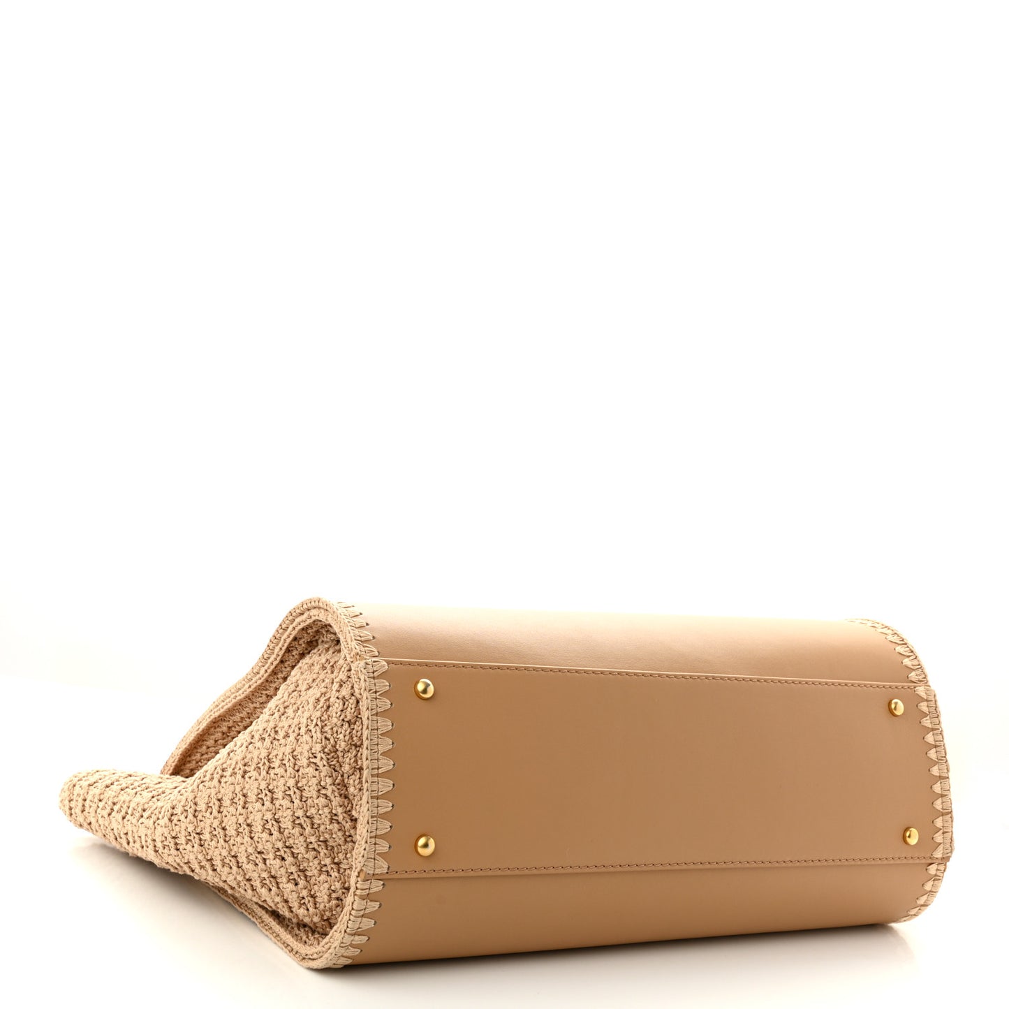 Calfskin Knit Medium Deauville Tote Beige