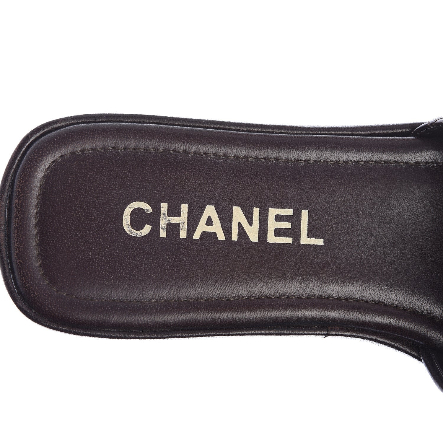 Chanel Calfskin Cambon CC Flat Slide Sandals 37 Dark Brown 7 of 12