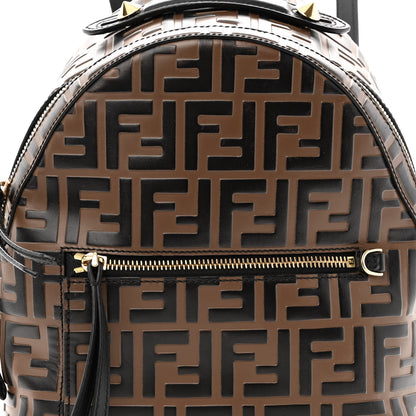 Fendi Vitello Bi-Color FF 1974 Embossed Mini Backpack Maya Black 7 of 9