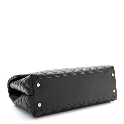 Chanel Caviar Lizard Quilted Medium Coco Handle Flap Black 3 of 10