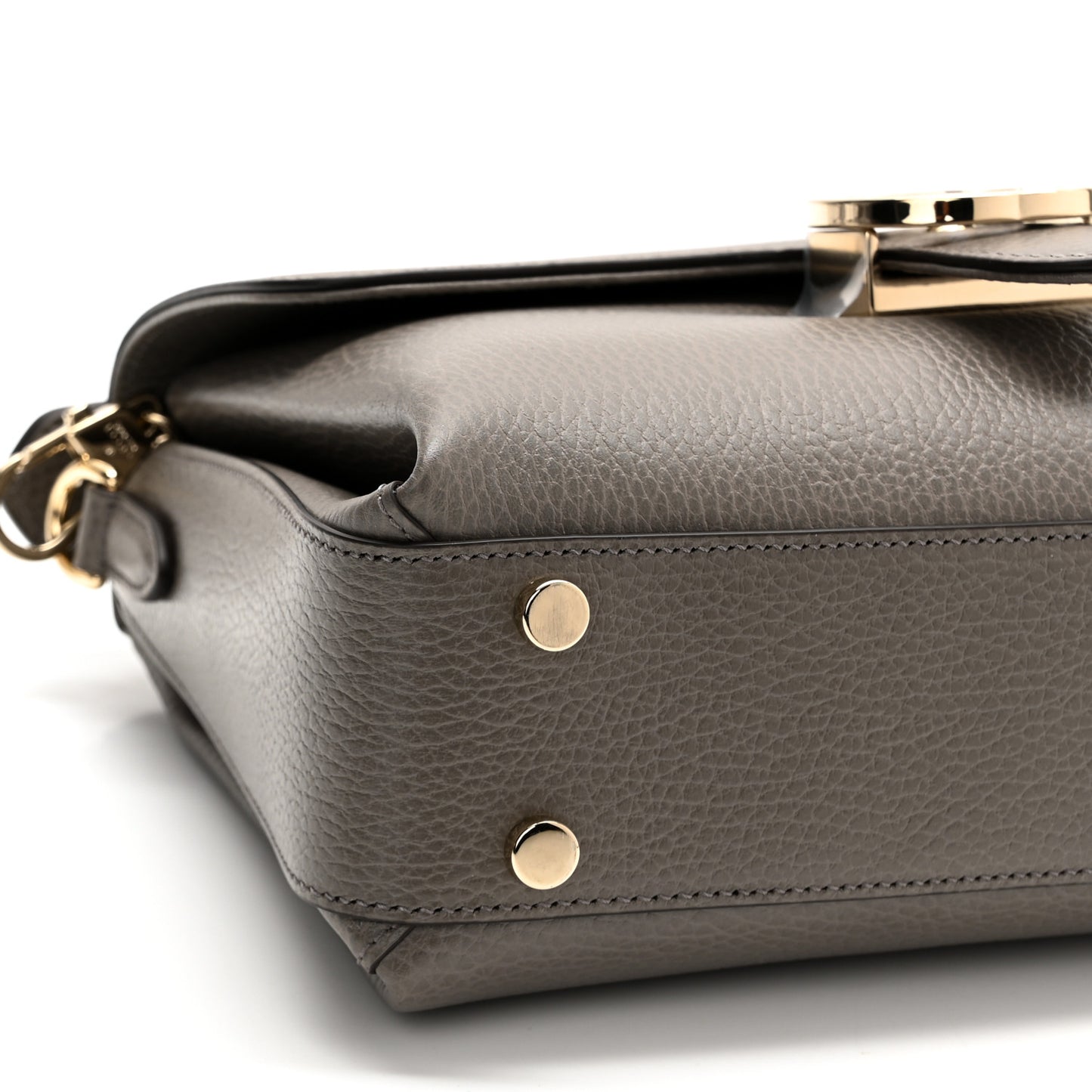 Dollar Calfskin Interlocking G Top Handle Shoulder Bag Loess