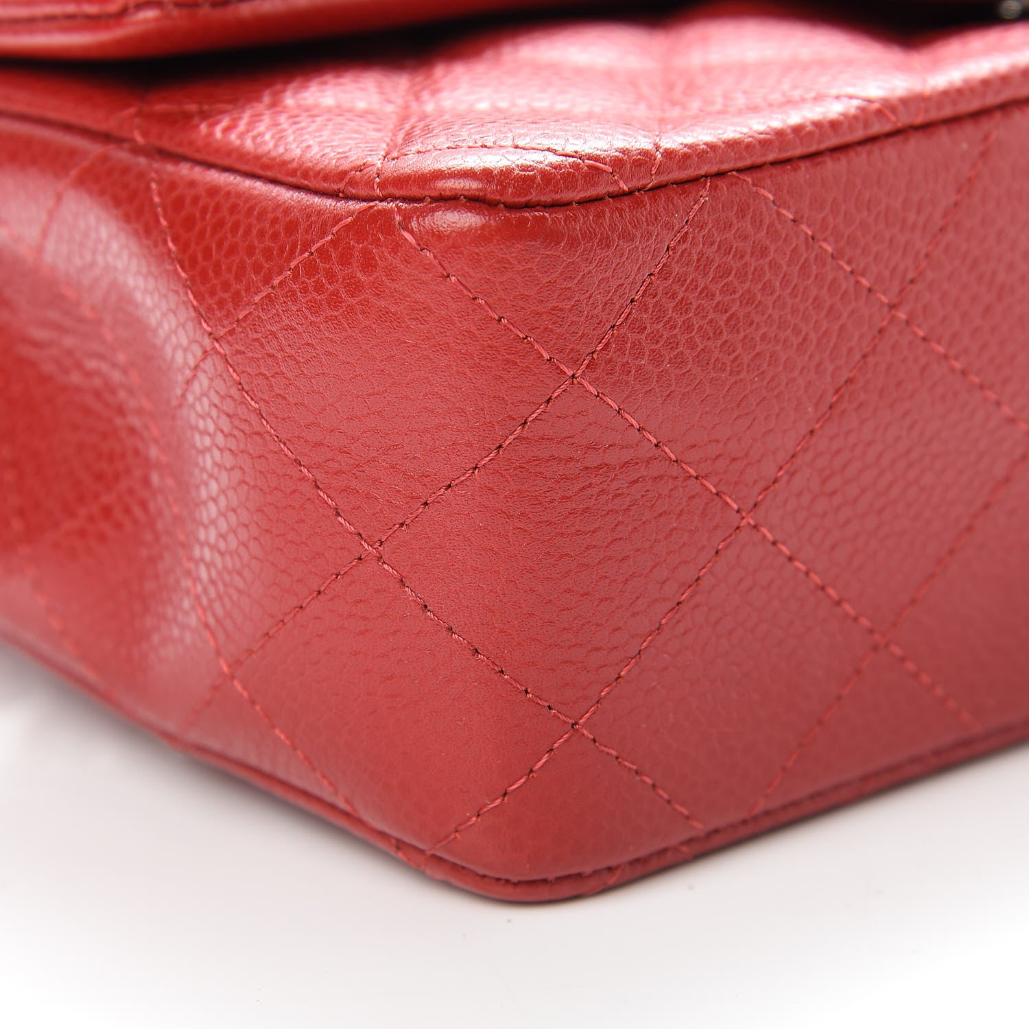 Chanel Caviar Quilted Mini Rectangular Flap Red 9 of 12