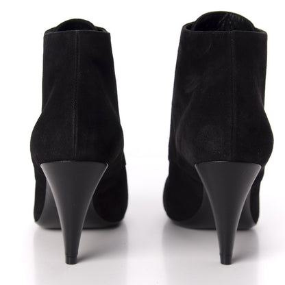 Saint Laurent Suede Kiki Lace-Up Ankle Boot 38.5 Black 6 of 10