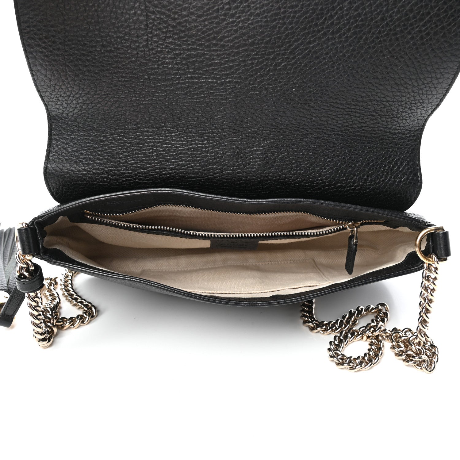 Gucci Pebbled Calfskin Medium Soho Flap Crossbody Black 5 of 9