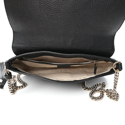 Gucci Pebbled Calfskin Medium Soho Flap Crossbody Black 5 of 9