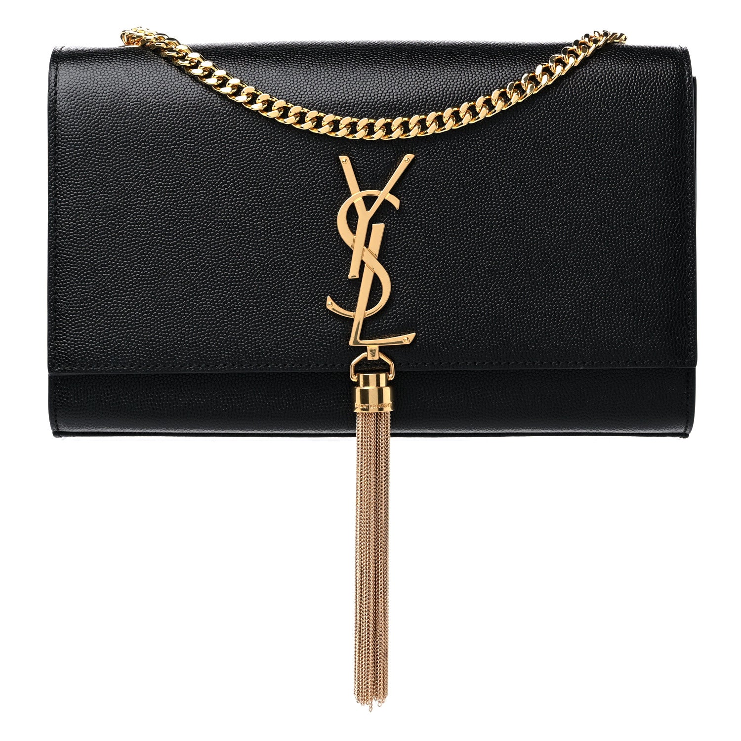 Saint Laurent Grain De Poudre Medium Classic Monogram Kate Tassel Satchel Black 1 of 9
