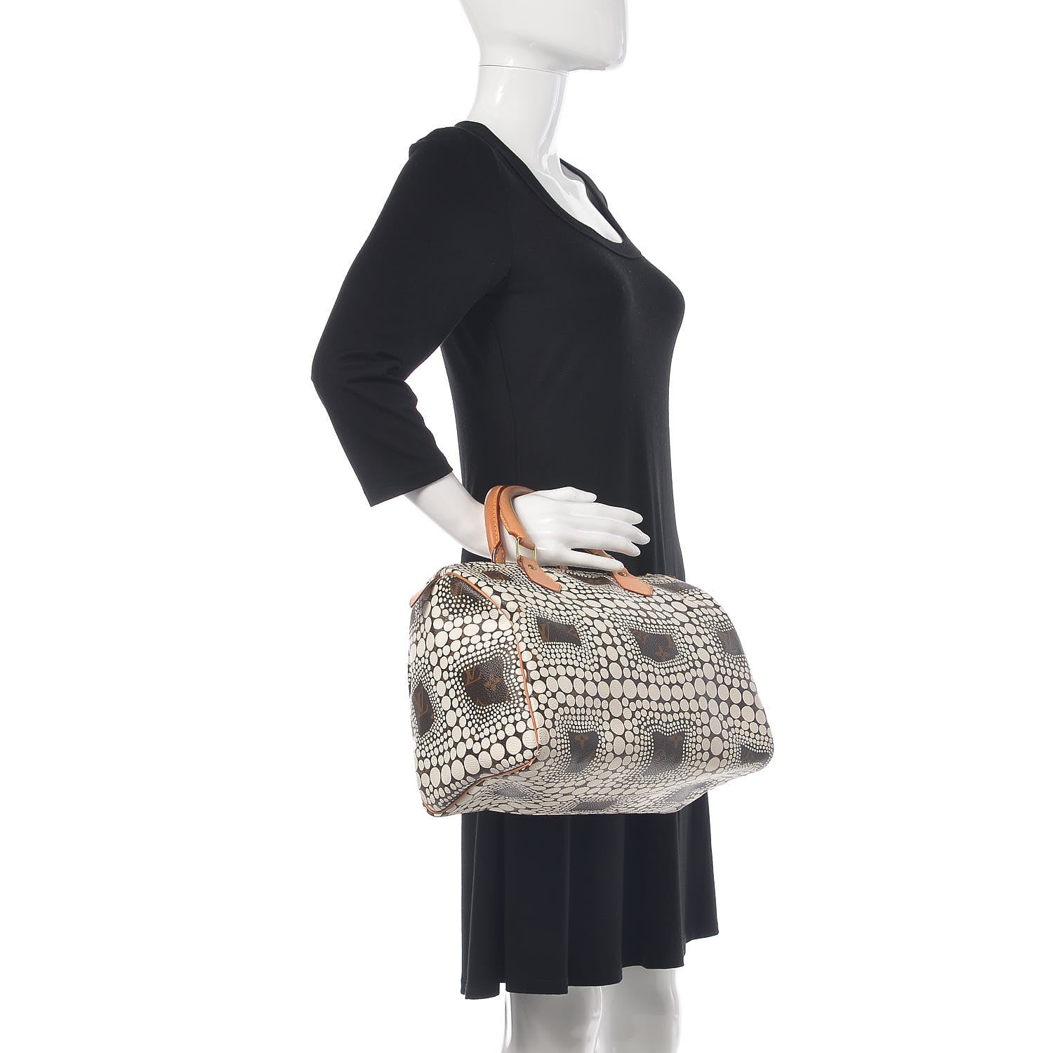 Louis Vuitton Monogram Kusama Town Speedy 30 White 2 of 10