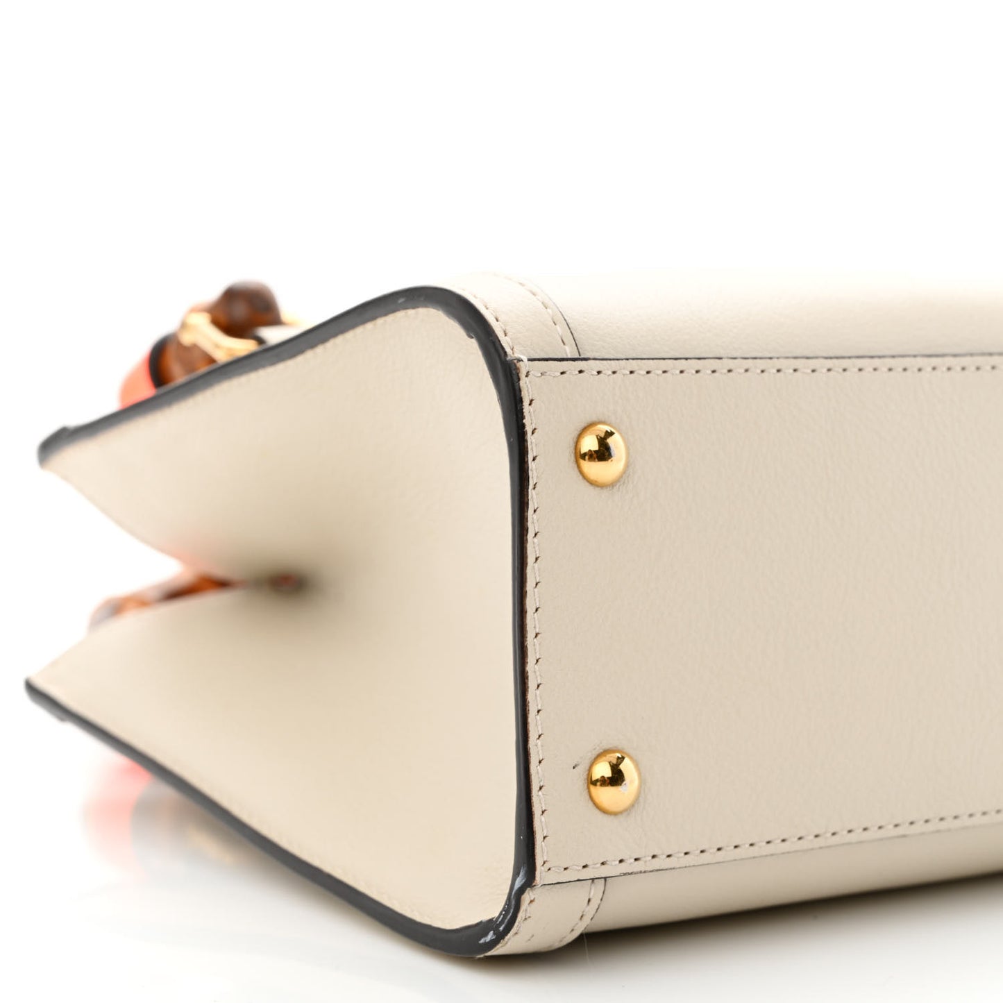 Wonka Grain Calfskin Mini Diana Tote Bag Mystic White Orange Fluo