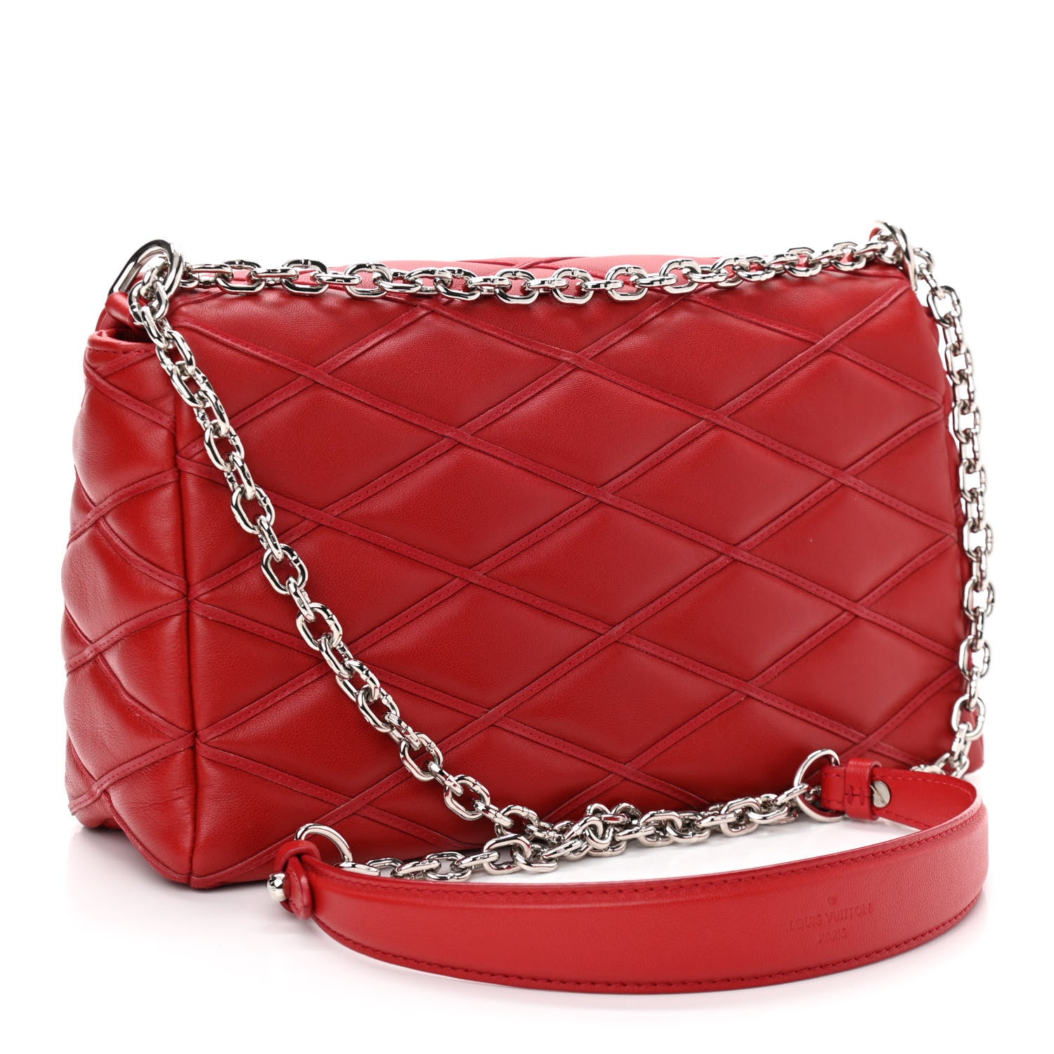 Louis Vuitton Lambskin Malletage GO-14 MM Rouge 3 of 9