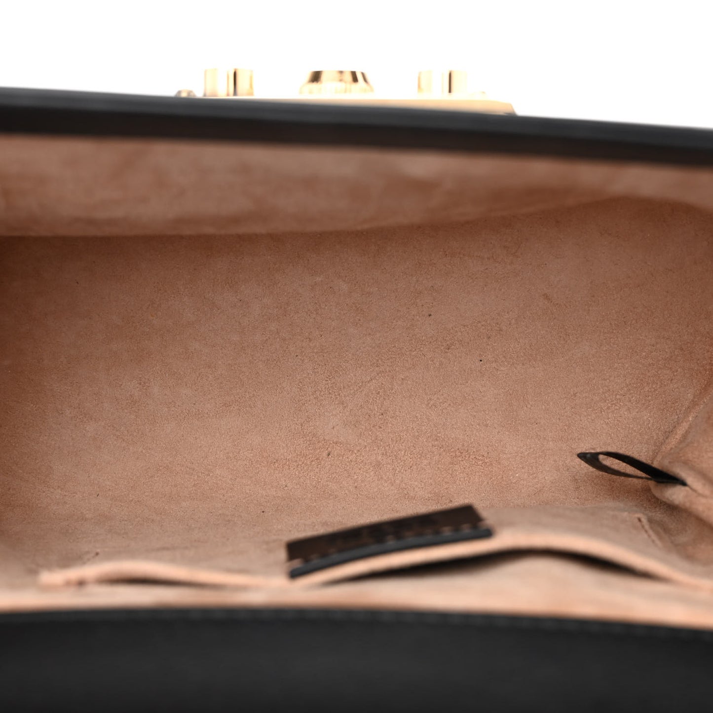 Calfskin Studded Small Padlock Shoulder Bag Black