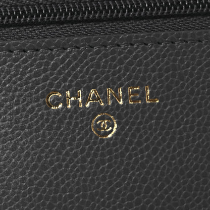 Chanel Caviar Quilted Wallet on Chain WOC Grey 6 of 14