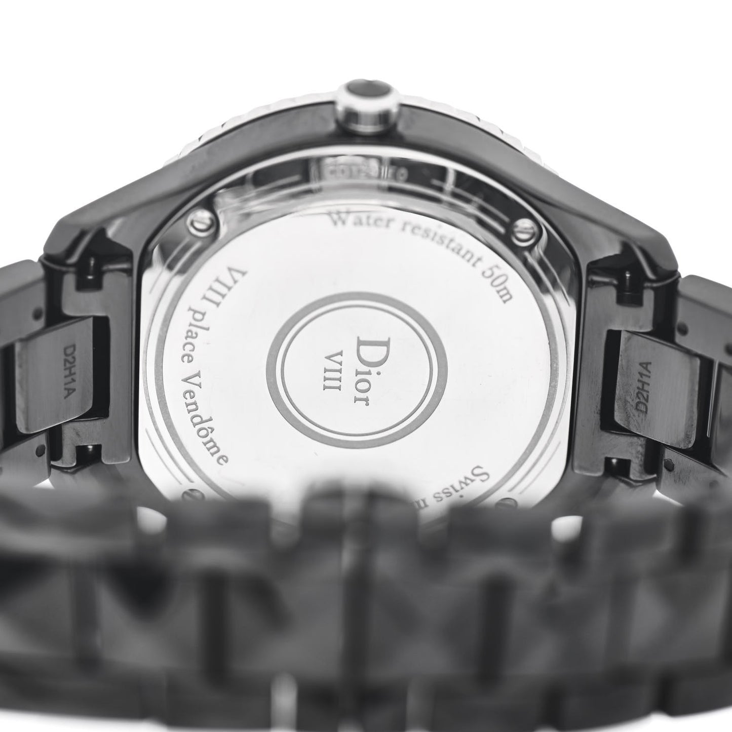 Stainless Steel Ceramic Diamond 38mm Dior VIII Quartz Watch Black