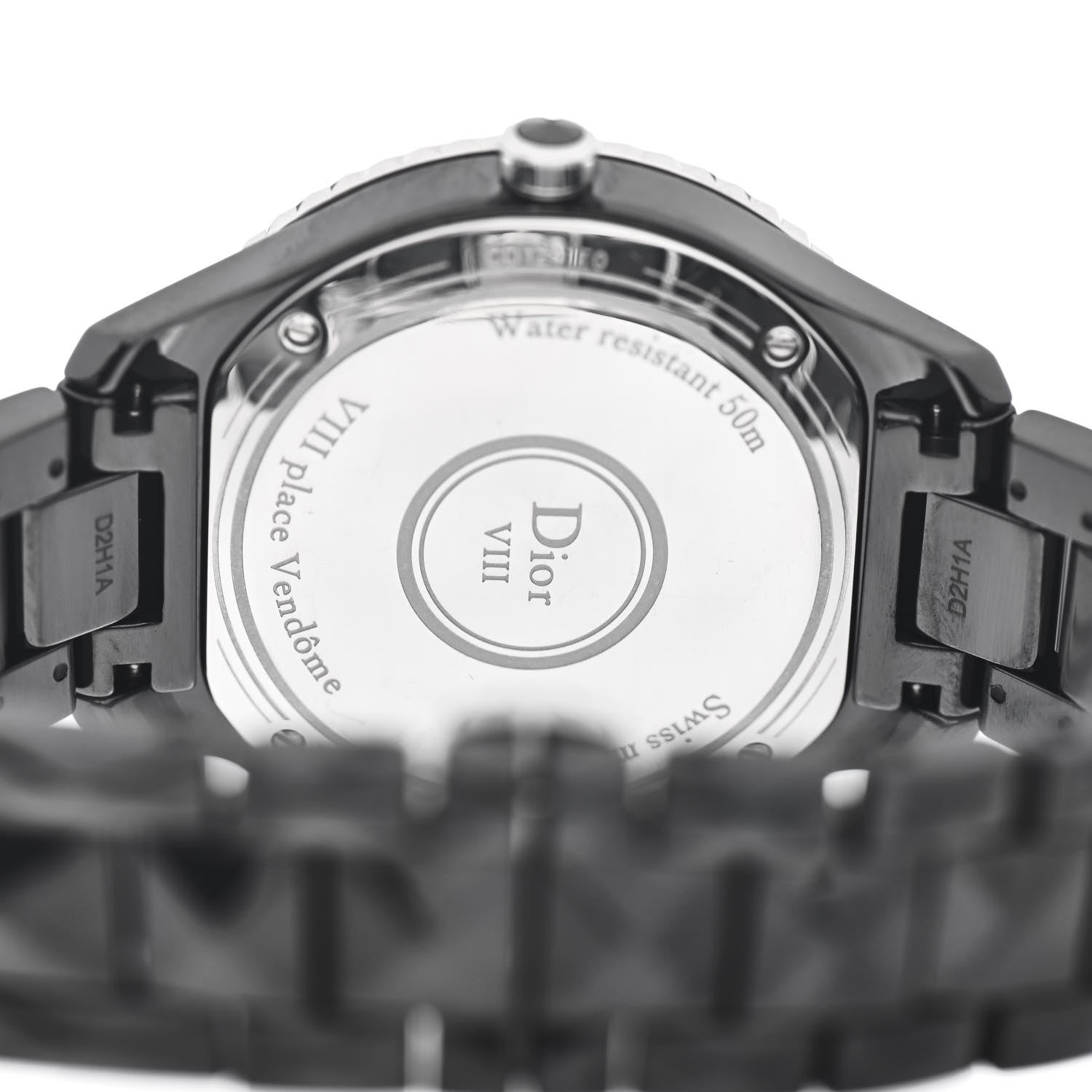 Christian Dior Stainless Steel Ceramic Diamond 38mm Dior VIII Quartz Watch Black 4 of 5